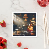 Serviette En Papier Pub Boisson Ancien Pour Anniversaire (En situation)