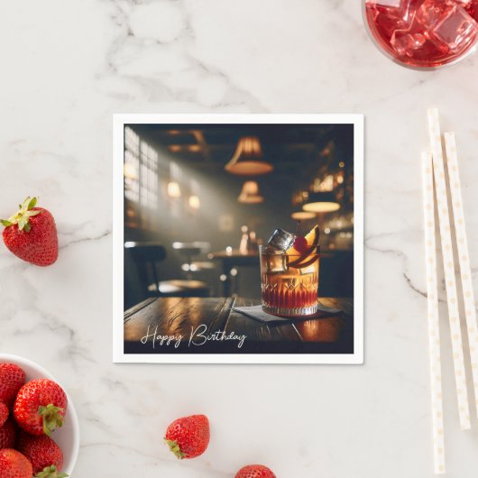 Serviette En Papier Pub Boisson Ancien Pour Anniversaire (En situation)