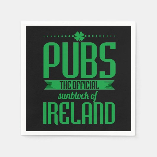 Serviette En Papier Pubs The Official Sunblock Of Ireland Clovers St P (Devant)