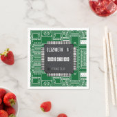 Serviette En Papier Puce Sur Carte Circuit Imprimée Avec Votre Nom (En situation)