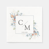 Serviette En Papier Puces monogrammes simples et élégantes (Devant)