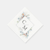 Serviette En Papier Puces monogrammes simples et élégantes (Coin)