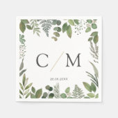 Serviette En Papier Puces monogrammes simples et élégantes (Devant)