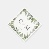 Serviette En Papier Puces monogrammes simples et élégantes (Coin)