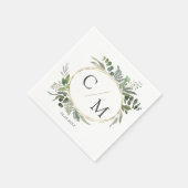Serviette En Papier Puces monogrammes simples et élégantes (Coin)