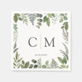 Serviette En Papier Puces monogrammes simples et élégantes (Devant)