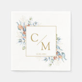 Serviette En Papier Puces monogrammes simples et élégantes (Devant)