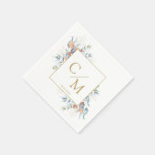 Serviette En Papier Puces monogrammes simples et élégantes (Coin)