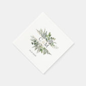 Serviette En Papier Puces monogrammes simples et élégantes (Coin)