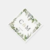 Serviette En Papier Puces monogrammes simples et élégantes (Coin)