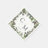 Serviette En Papier Puces monogrammes simples et élégantes (Coin)