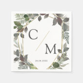 Serviette En Papier Puces monogrammes simples et élégantes (Devant)
