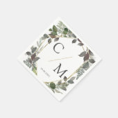 Serviette En Papier Puces monogrammes simples et élégantes (Coin)