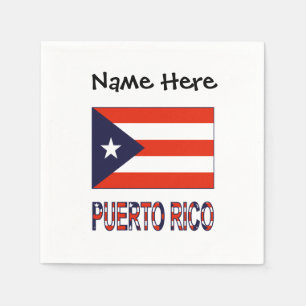 Serviette En Papier Puerto Rico et drapeau de Porto Rico Personnalisé