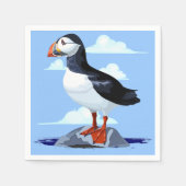 Serviette En Papier Puffin Cute Oiseau de mer Atlantique (Devant)