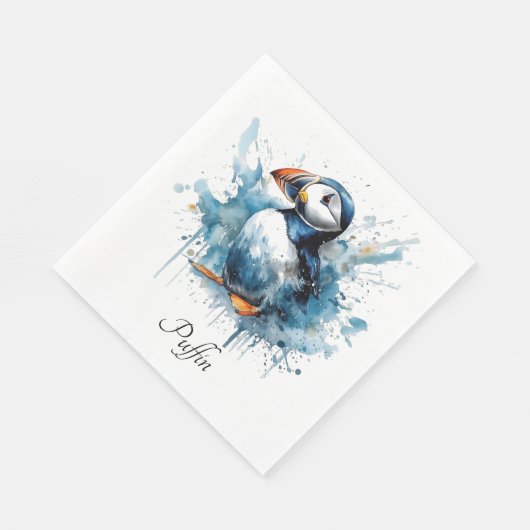 Serviette En Papier Puffin Splash, personnalisé (Coin)