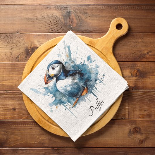 Serviette En Papier Puffin Splash, personnalisé