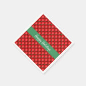 Serviette En Papier Puffy de Noël courbé rouge et vert (Coin)
