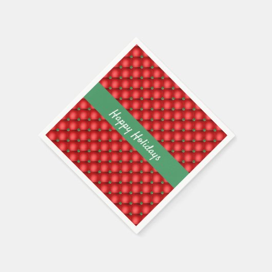 Serviette En Papier Puffy de Noël courbé rouge et vert (Coin)