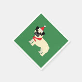Serviette En Papier Pug de Noël (Coin)