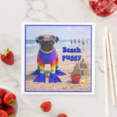 Serviette En Papier Puggy de plage (En situation)