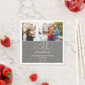 Serviette En Papier Puis et maintenant 2 Photo 25e anniversaire Mariag (En situation)