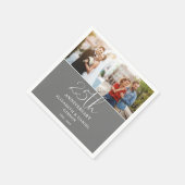 Serviette En Papier Puis et maintenant 2 Photo 25e anniversaire Mariag (Coin)