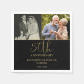 Serviette En Papier Puis et maintenant 2 Photo 50e anniversaire Mariag (Devant)