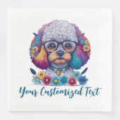 Serviette En Papier Puissance Fleur, Élégance Des Poodles - Un Mélange (Devant)