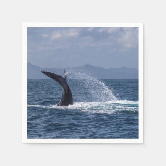Serviette En Papier Puissant baleine à bosse Splash (Devant)