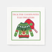Serviette En Papier  Pull-over de Noël hideux pour pickleball Deck the (Devant)