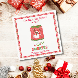 Serviette En Papier Pull Ugly Sweater Fun Cerf Fête de Noël