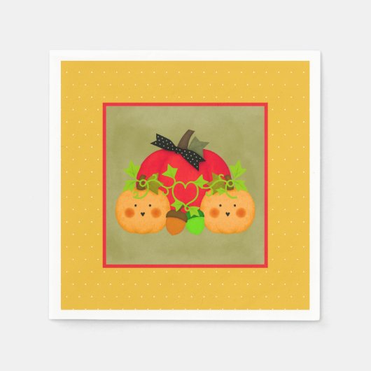 Serviette En Papier Pumpkin & Acorn October Halloween (Devant)
