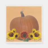 Serviette En Papier Pumpkin and Sunflowers Orange Thanksgiving (Devant)