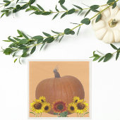 Serviette En Papier Pumpkin and Sunflowers Orange Thanksgiving