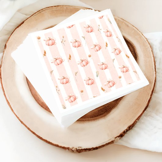 Serviette En Papier Pumpkin Fall Floral Baby Shower