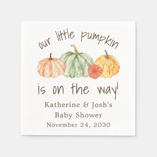 Serviette En Papier Pumpkin Gourd Autumn Baby Shower (Devant)