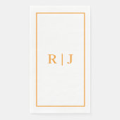 Serviette En Papier Pumpkin Orange Monogram Initial Fall Wedding (Devant)
