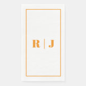Serviette En Papier Pumpkin Orange Monogram Simple Fall Autumn Wedding (Devant)