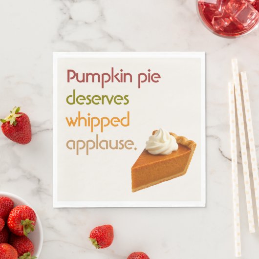 Serviette En Papier Pumpkin Pie & Whipped Cream Humor Thanksgiving (En situation)