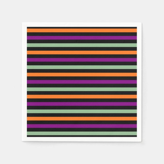 Serviette En Papier Pumpkin, Purple, Green and Black H. Stripes Paper (Devant)