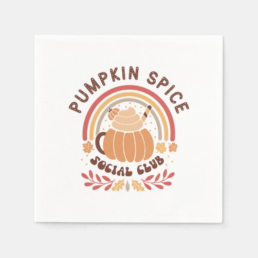 Serviette En Papier Pumpkin Spice Social Club – Cute Fall PSL  (Devant)
