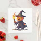 Serviette En Papier Pumpkin Wizard � Magical Halloween Sorcerer Tee (En situation)