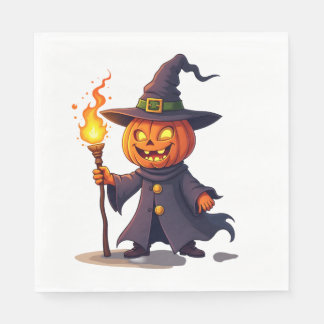 Serviette En Papier Pumpkin Wizard � Magical Halloween Sorcerer Tee