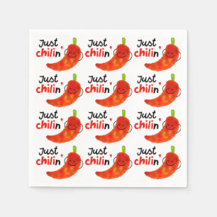 Serviette En Papier Pun à poivre chili positif - Juste Chilin