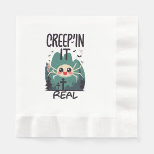 Serviette En Papier Pun de l'araignée de Halloween Kawaii