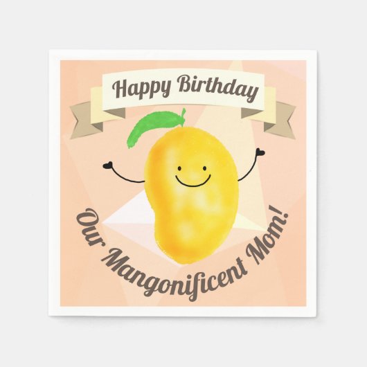 Serviette En Papier Pun Mango Positif - Anniversaire Mangonificent Mam (Devant)