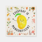 Serviette En Papier Pun Mango Positif - Chaque jour est Mangonificent (Devant)