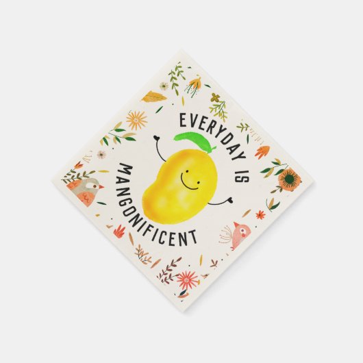 Serviette En Papier Pun Mango Positif - Chaque jour est Mangonificent (Coin)
