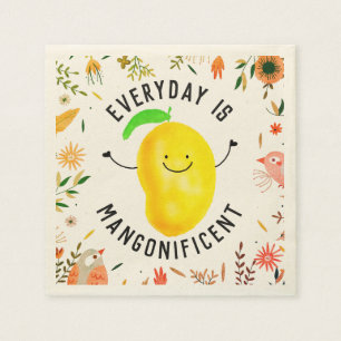 Serviette En Papier Pun Mango Positif - Chaque jour est Mangonificent